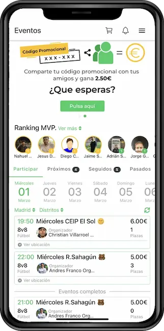 Image of the IF7SPORTS app, available for Google Play and App Store