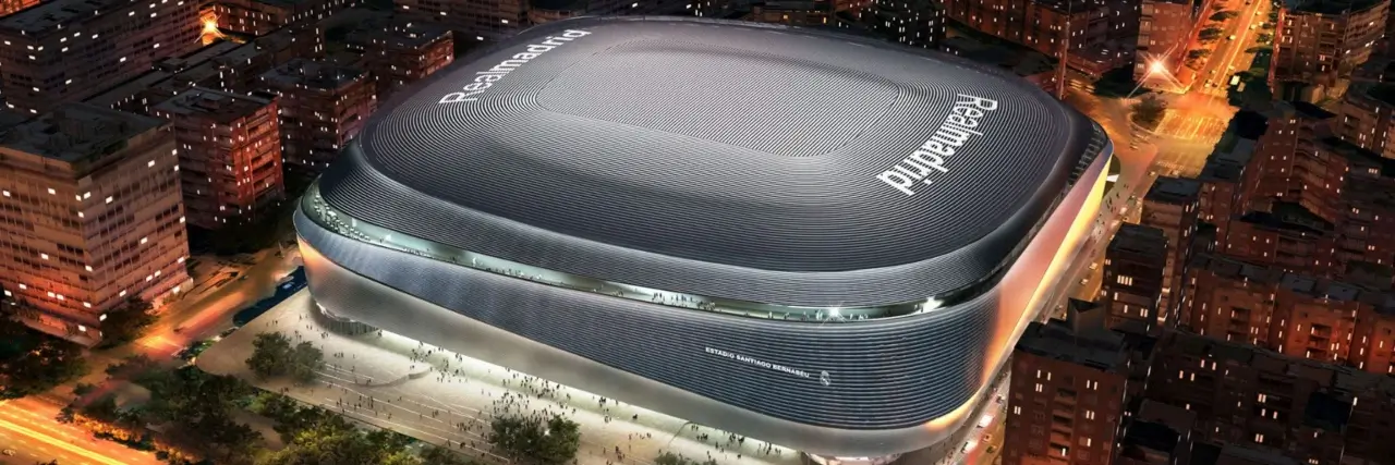 Vue panoramique du stade Santiago Bernabéu, à Madrid, Espagne