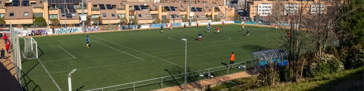 Plano general de un campo de fútbol